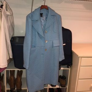 Blue Long QUILTED Jacket